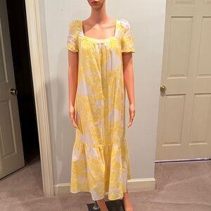 Zara Yellow and White Floral Maxi Dress